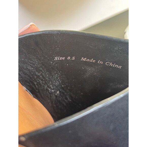 Dolce Vita Polk-a-Dot Amber Leather Open Toe Slip Mules Black White Size 8.5 - Picture 10 of 11